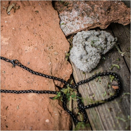 Łańcuszek damski oczkowy splot Ankier czarny