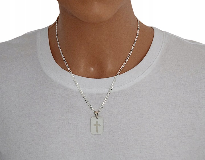 SREBRNY PEŁNY ŁAŃCUSZEK MĘSKI FIGARO NIEŚMIERTELNIK PR. 925 + GRAWER GRATIS