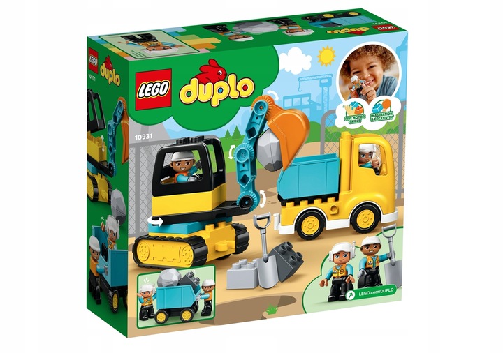 KLOCKI LEGO DUPLO CIEŻARÓWKA KOPARKA BUDOWA PREZENT DLA 2,3,4 LATKA