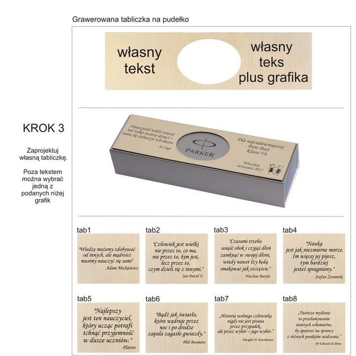 PARKER Jotter pióro czarne TABLICZKA GRAWER