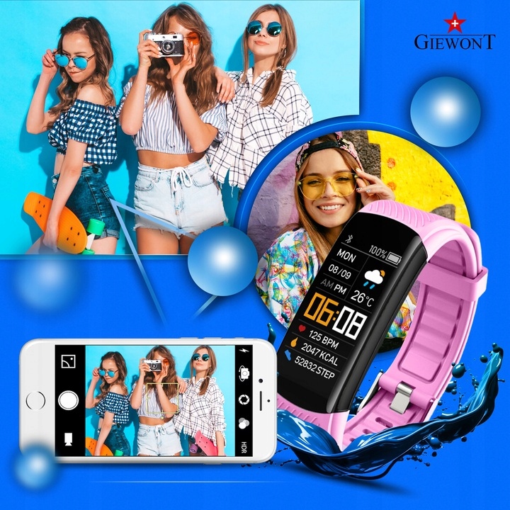 SPORTOWY SMARTBAND GIEWONT GW200 Fit&GO Duo KROKI SMS SPORT ALERT PULS