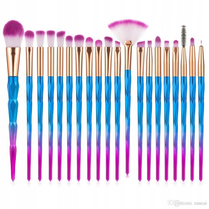 20 sztuk Pędzli DO MAKIJAŻU JEDNOROŻEC UNICORN 20 x PĘDZLE make-up