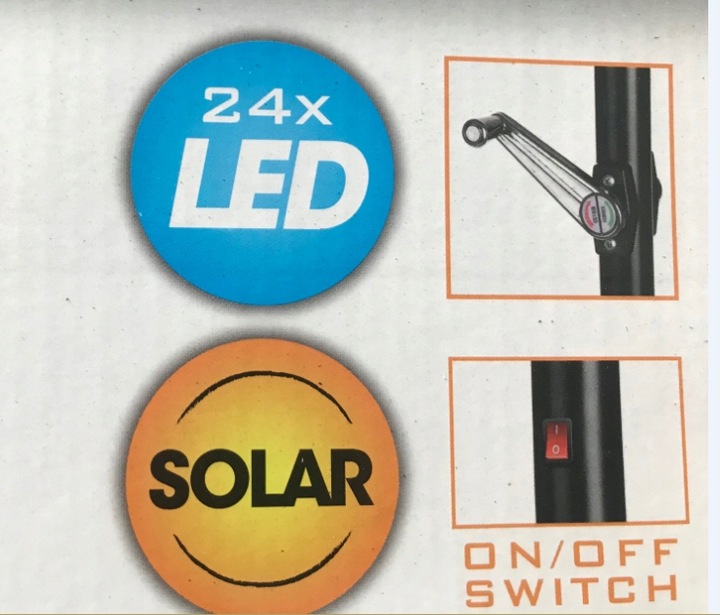 Parasol ogrodowy z oświetleniem LED 270cm beżowy z