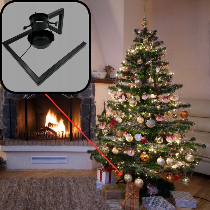 STOJAK POD CHOINKĘ NA CHOINKĘ CZARNY DUŻY CHOINKOWY DUŻY STOJAK ŚWIĄTECZNY