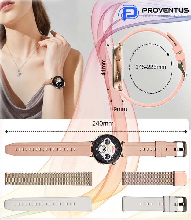 ZEGAREK SMARTWATCH DAMSKI FUNKCJA ROZMOWY EKG CIŚNIENIE MENU PL KARDIOWATCH
