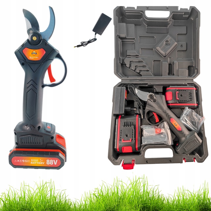 Sekator Nożyce Akumulatorowe Elektryczne Ogrodnicze 2 Baterie 21V Zestaw