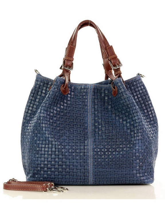 Torebka damska kuferek do ręki skórzany koszyk