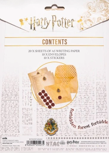 Zestaw do pisania listów Koperty Harry Potter