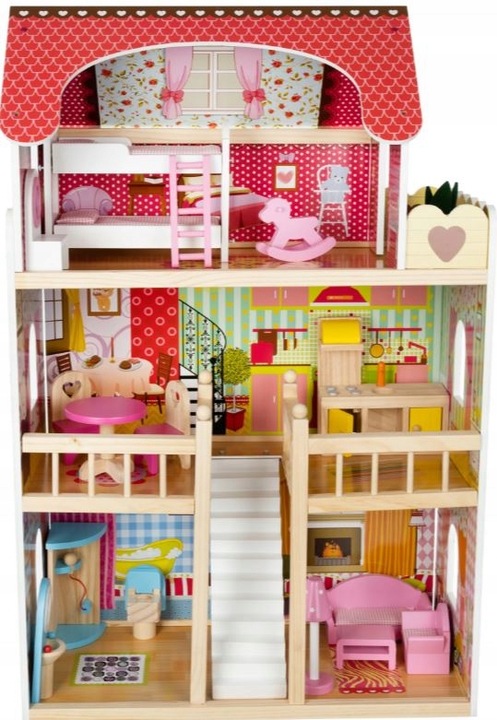 Gigantyczny drewniany domek do zabawy dla dziecka