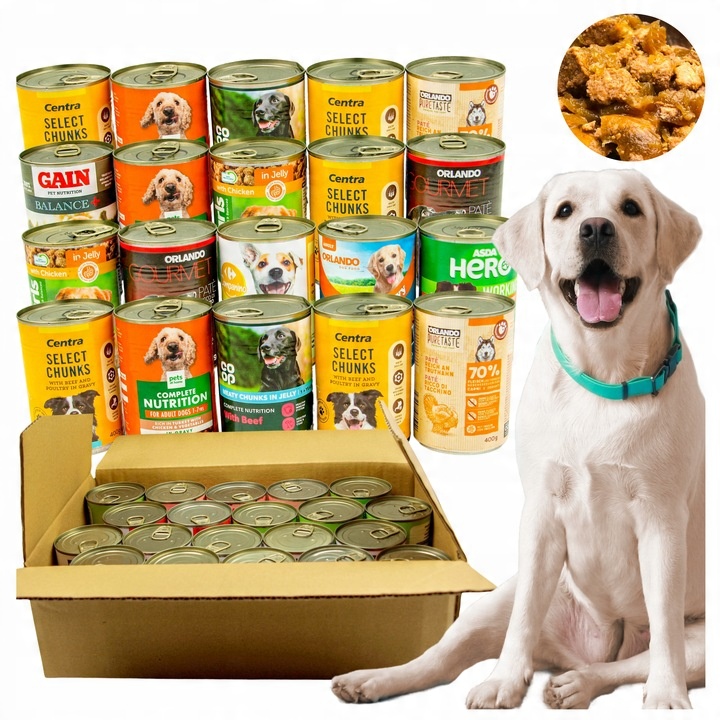 Karma mokra dla psa Puszka Duży Pakiet Mieszany Mix smaków 20 szt x 400g