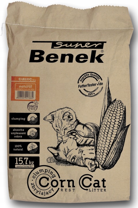 Super Benek Corn Cat Classic Naturalny 25L