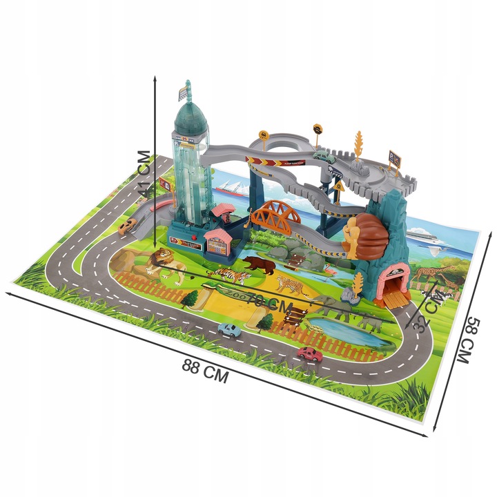 TOR WYŚCIGOWY JASKINIA LWA TOR SAMOCHODOWY ZESTAW 4 AUTKA