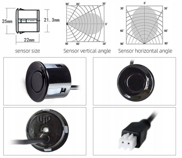 CZUJNIKI PARKOWANIA COFANIA BUZZER GŁOŚNIK PRZÓD TYŁ ZESTAW PDC 4x SENSOR