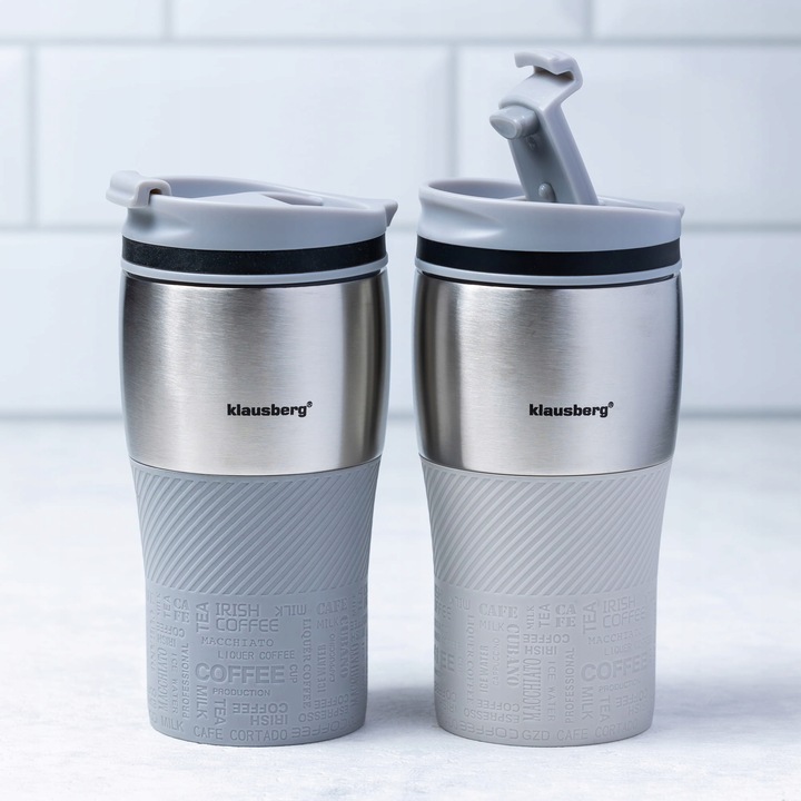 Kubek termiczny 320ml KLAUSBERG szary KB-7626