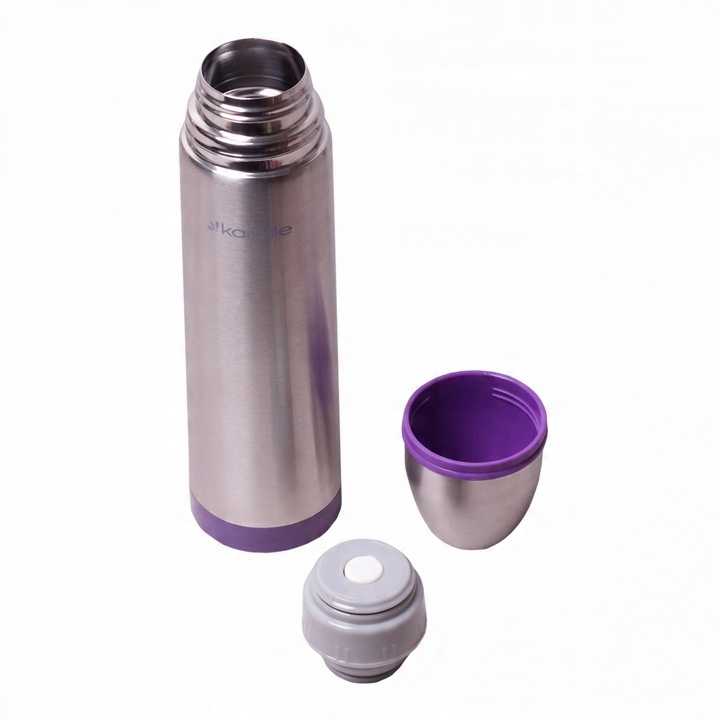 KUBEK TERMICZNY TERMOS STALOWY 100% SCZELNY pojemny bidon KAMILLE 1l