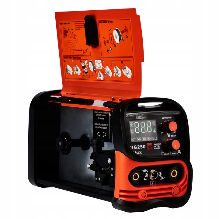 Spawarka INWERTEROWA INWERTOROWA FLUX MIG MMA LIFT TIG 250A PÓŁAUTOMAT 4w1