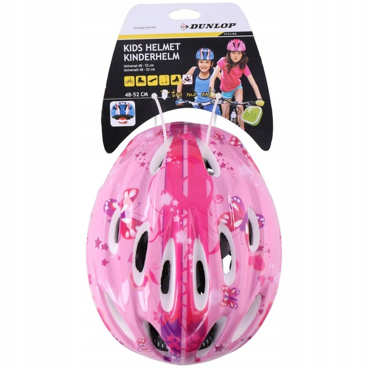 KASK ROWEROWY DZIECIĘCY REGULOWANY DUNLOP R. (48-52CM ) - PINK