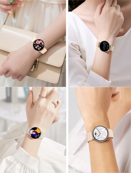 SMARTWATCH ZEGAREK DAMSKI POLSKIE MENU ROZMOWY WIADOMOŚCI 4 PASKI