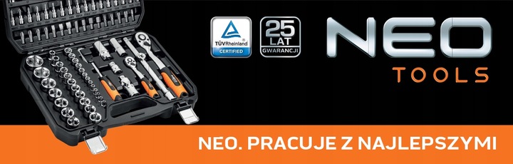 NEO ZESTAW KLUCZE NASADOWE 1/2" 1/4" 73el CRV BITY TORX NASADKI 10-054