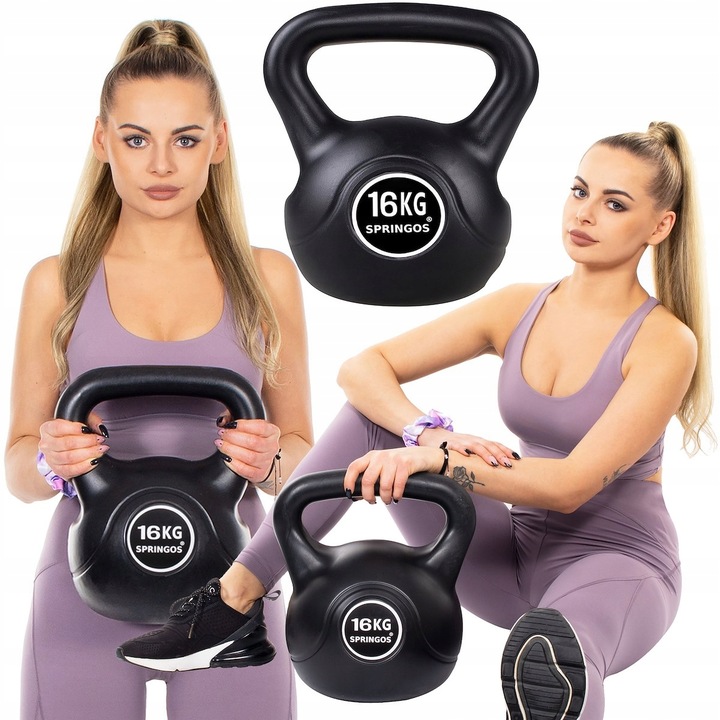 KETTLEBELL DO ĆWICZEŃ 16 KG KULA KETTLE HANTLA FITNESS ABS HANTEL CIĘŻAR