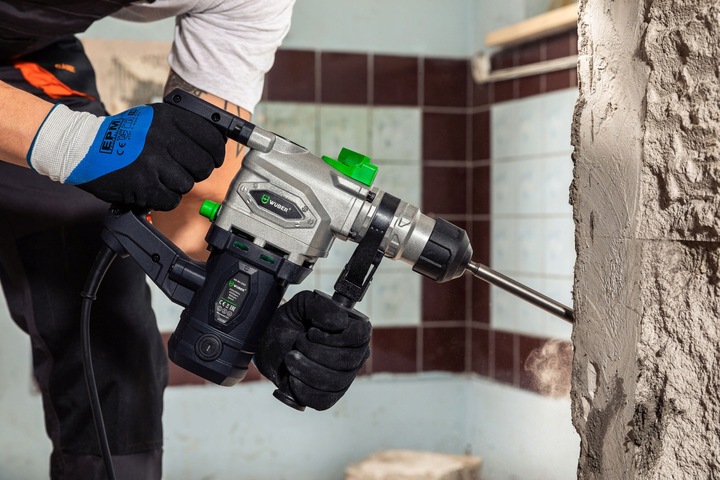 WIERTARKA MŁOTOWIERTARKA MŁOT UDAROWY MOCNA SDS+ WIERTŁA SZPICAK PRZECINAK