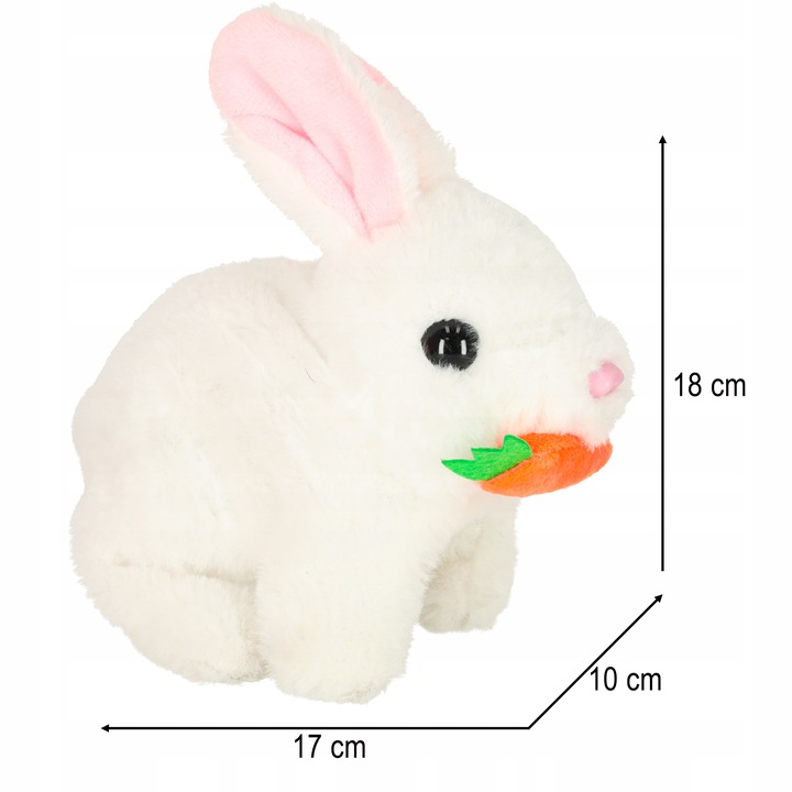 ZABAWKA INTERAKTYWNA PLUSZOWY KRÓLIK Z MARCHEWKĄ CHODZI I RUSZA USZAMI