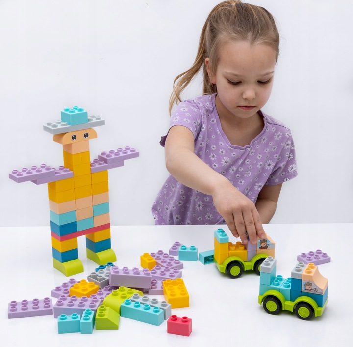 KLOCKI budowlane konstrukcyjne DUŻE ELEMENTY podwozia Zestaw XXL 86 el.