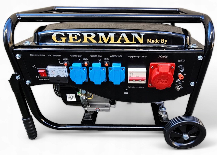 AGREGAT PRĄDOTWÓRCZY A8 5,2kW KOŁA MIEDŹ prądu AVR+ MIEDZIANY STOJAN GERMAN