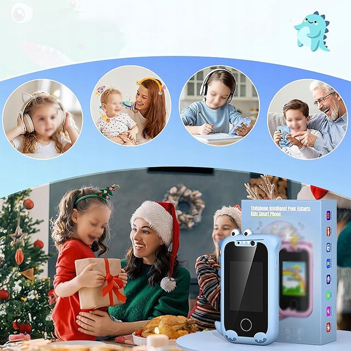 TELEFON DLA DZIECI ZABAWOWY SMARTFON Z APARATEM KAMERĄ I GRAMI MENU 2.4"