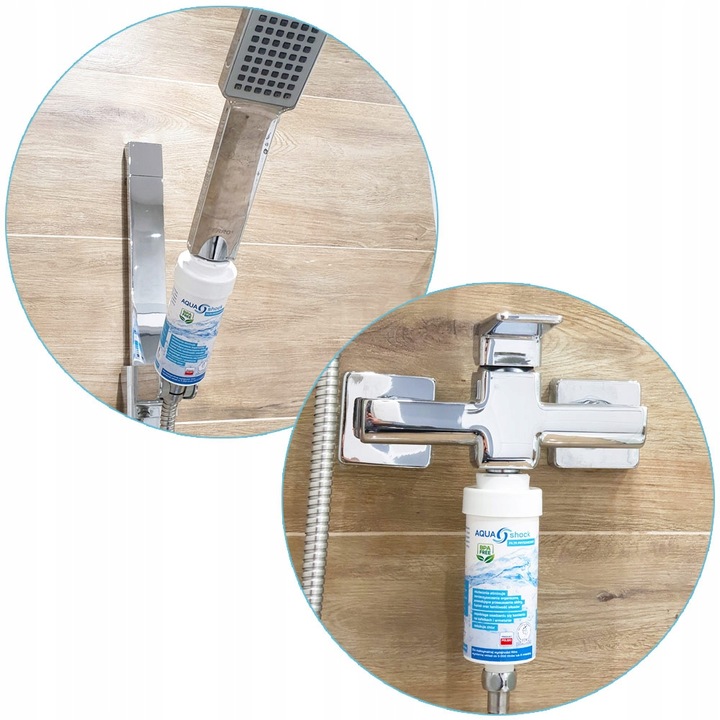 FILTR WODY PRYSZNICOWY BIAŁY + DO PRALKI PRALKOWY NA ROK 3w1 AQUA shock