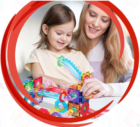 PICASSO TILES Tor kulkowy Klocki magnetyczne konstrukcyjne 45el kulodrom