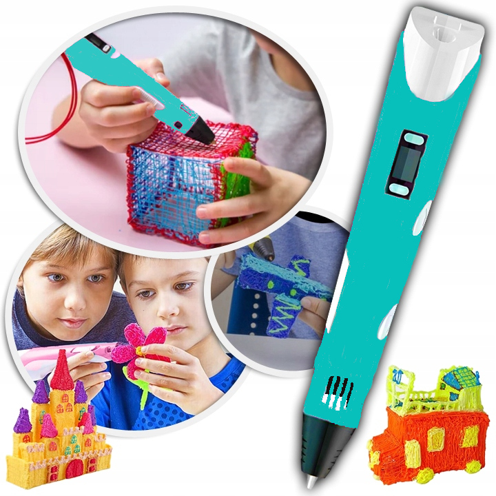 DŁUGOPIS 3D Dla Dzieci DRUKARKA 3D WKŁADY 150M Akcesoria Szablony Zestaw XL