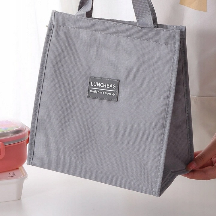 TORBA TERMICZNA Z UCHWYTEM IZOLACYJNA WODOODPORNA LUNCH BOX SZARA 10 L