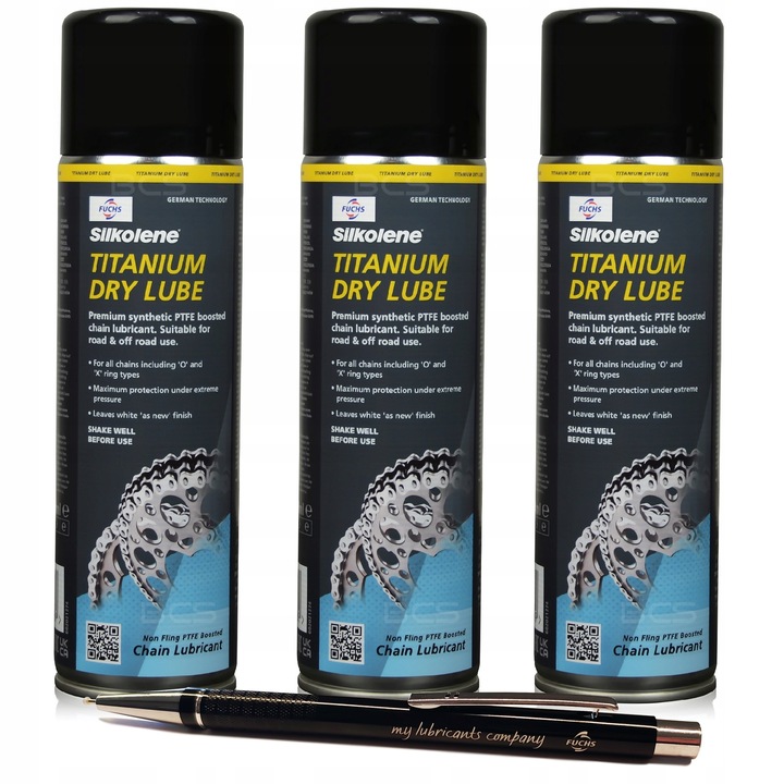 3 x FUCHS SILKOLENE TITANIUM DRY LUBE - SMAR DO ŁAŃCUCHA - SPRAY - 500ml