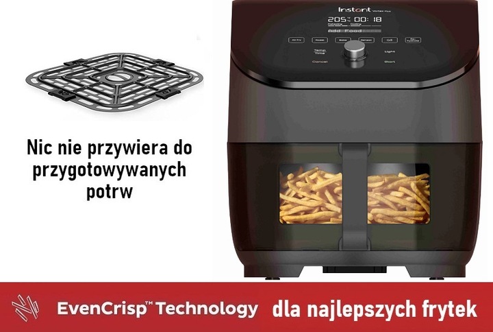 Instant Vortex Plus Clear Cook Air Fryer czarny frytkownica beztłuszczowa