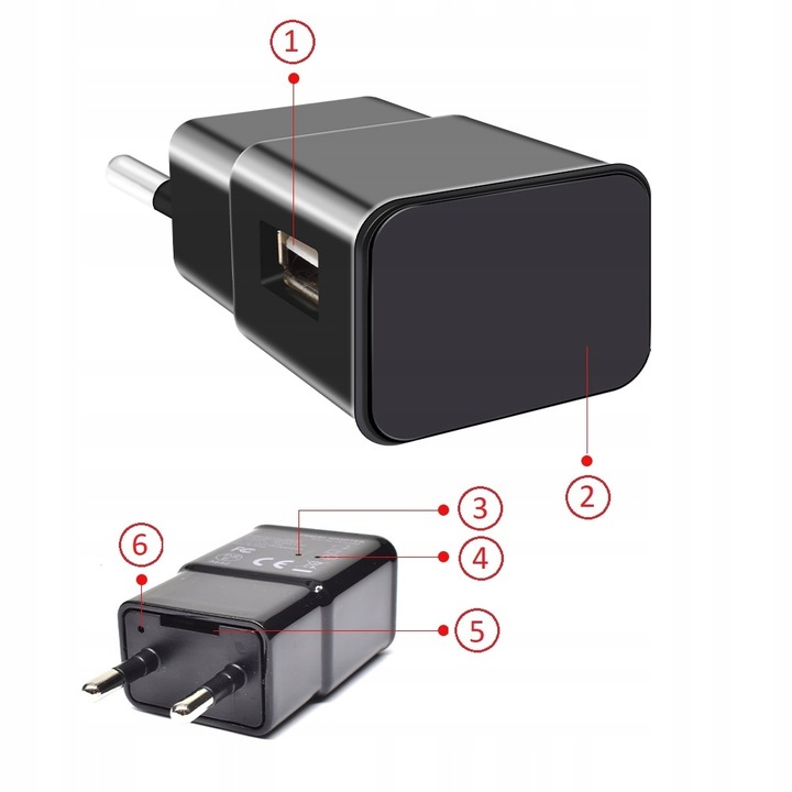 KAMERA ŁADOWARKA USB UKRYTA SZPIEGOWSKA WIFI