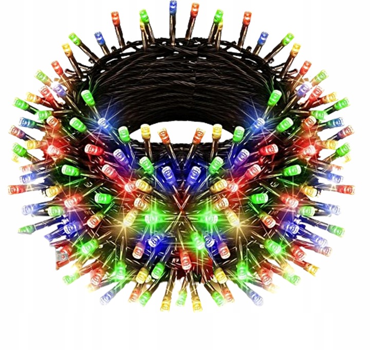 LAMPKI CHOINKOWE NA CHOINKĘ ŚWIĄTECZNE 500 LED MULTIKOLOR WEWNETRZNE ZEW.