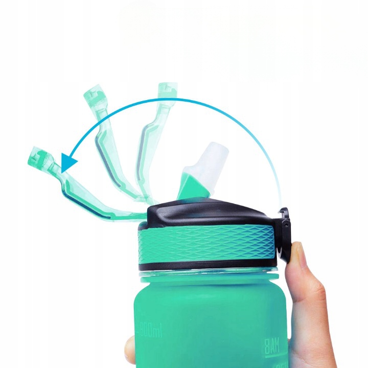 BUTELKA NA WODĘ BIDON SPORTOWY Z MIARKĄ Z PODZIAŁKĄ NA SIŁOWNIE FITNESS 1L