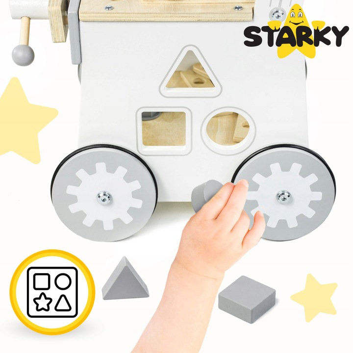 PCHACZ DREWNIANY CHODZIK JEŻDZIK DZIECI WARSZTAT ZESTAW MAJSTERKOWICZA 3w1