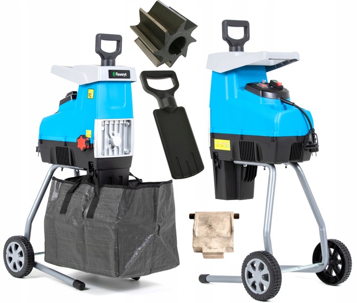 ROZDRABNIACZ ELEKTRYCZNY DO GAŁĘZI FREZOWY RĘBAK 2800W 44mm MAX + WOREK