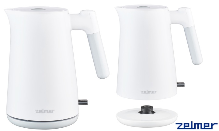 CZAJNIK ELEKTRYCZNY ZELMER BEZPRZEWODOWY STAL NIERDZEWNA CICHY 1L 2200W