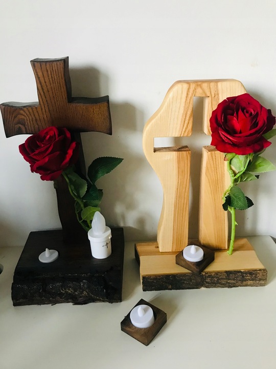 STROIKI na CMENTARZ STROIK na GRÓB drewniany KRZYŻ