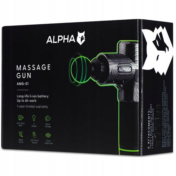 Masażer ALPHA Gun AMG-01 Czarny