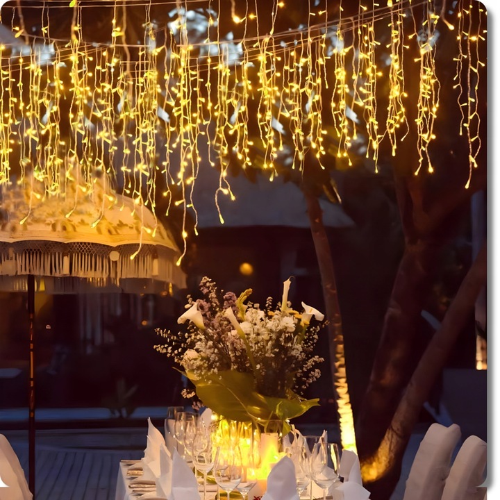 SOPLE FLASH 300 LED ZEWNĘTRZNE BIAŁE CIEPŁE lampki + zimny Flash