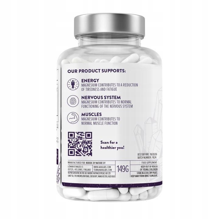 MAGNEZ COMPLEX 5 rodzajów 400mg Bisglicynian Taurynian 180 Kapsułek