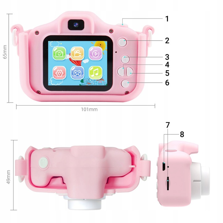 APARAT CYFROWY FOTOGRAFICZNY KAMERA DLA DZIECI GRY