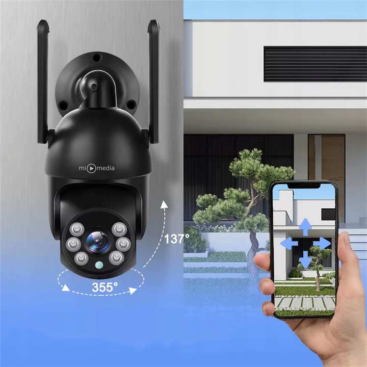 Kamera Zewnętrzna WiFi Obrotowa IP Do Monitoringu Domu Tuya 5MPx ZOOM 5Mp