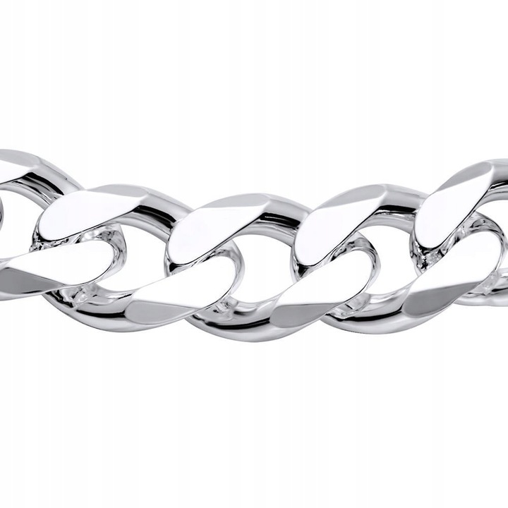 SREBRNA BRANSOLETKA PANCERKA DIAMENTOWANA MĘSKA 5mm SREBRO PRÓBA 925