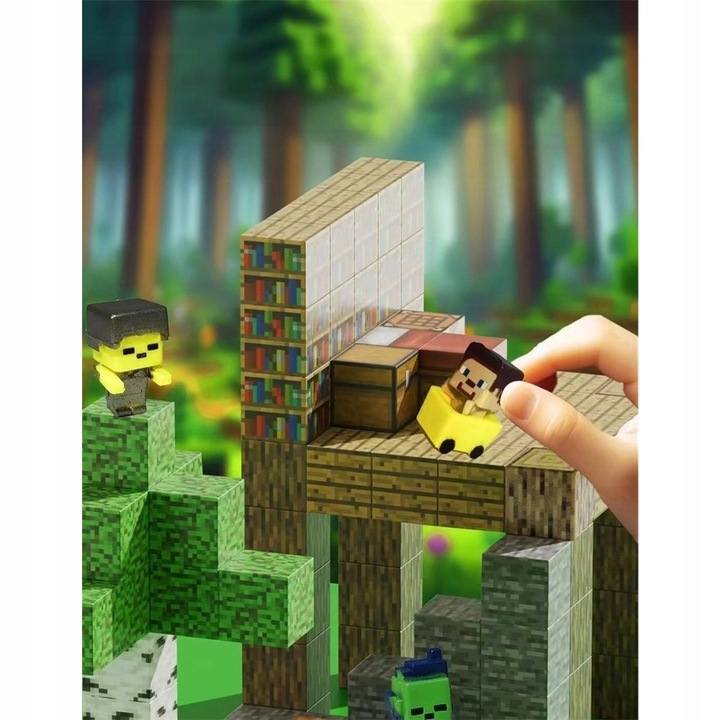 Magnetyczne klocki Minecraft, 200 elementów + 12 mini figurki