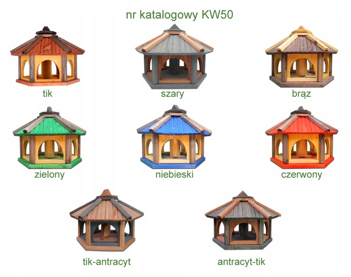 Karmniki dla ptaków do ogrodu tik antracyt KW50